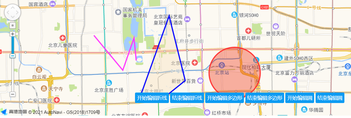 高德地图 JS API的覆盖物—编辑矢量图形