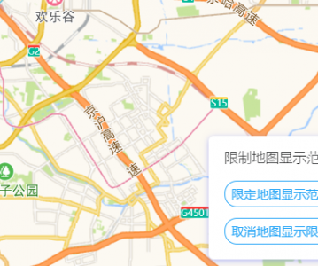高德地图 JS API示例-地图属性- 限制地图显示范围