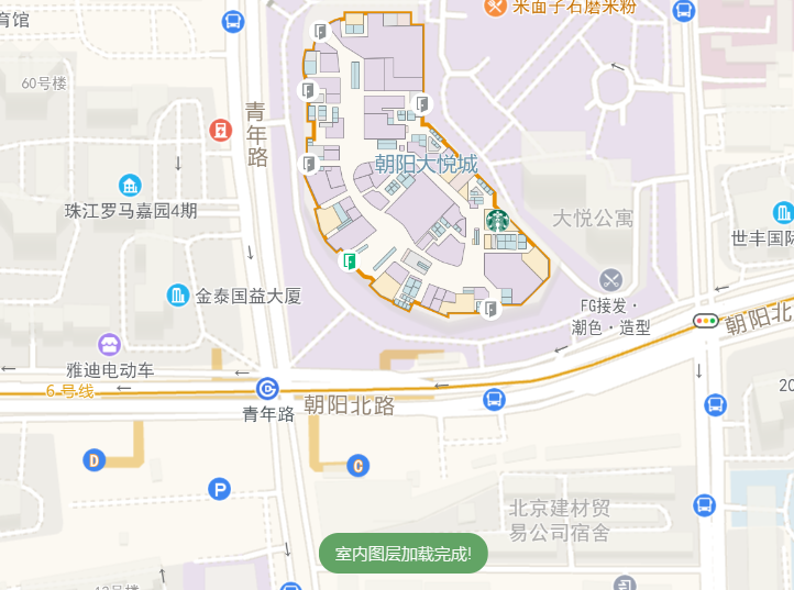 高德地图 JS API示例-事件系统-地图事件-室内加载完成