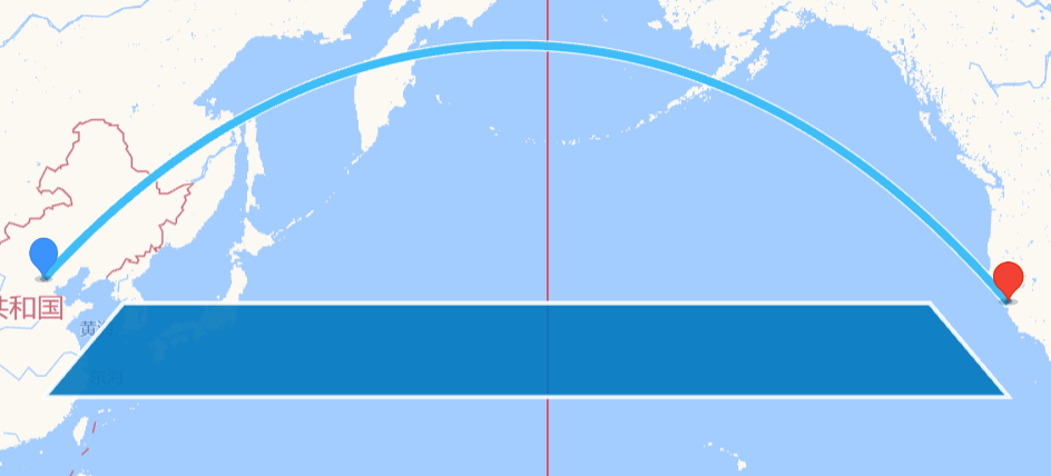 高德地图 JS API示例-覆盖物- › 通用- › 跨日期线绘制