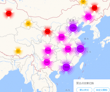 高德地图 JS API示例-覆盖物- › 点标记-› 点聚合