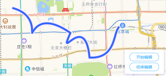 高德地图 JS API示例-矢量图形- › 弧线的绘制和编辑