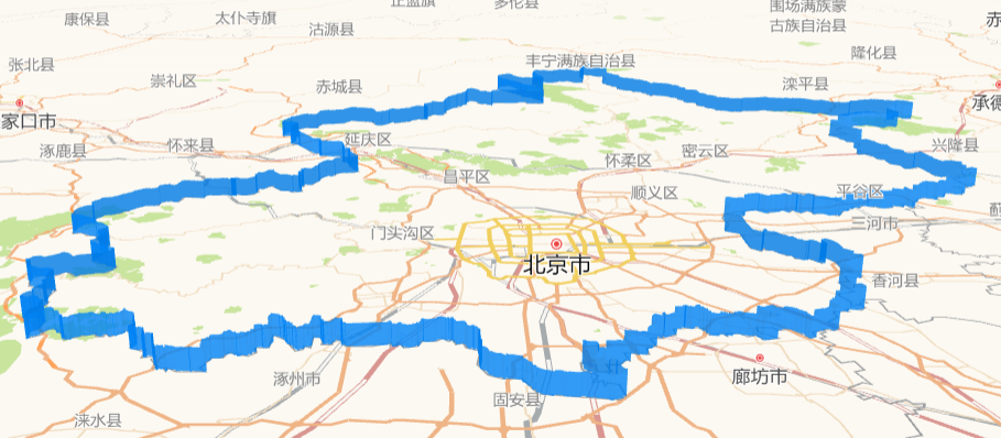 高德地图 JS API示例-Object3D 图形- ›立体 Mesh- › 垂面 Wall